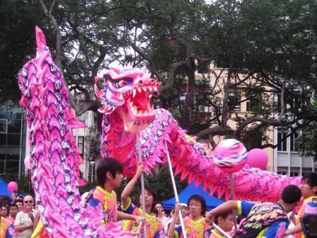 pink dot dragon dance